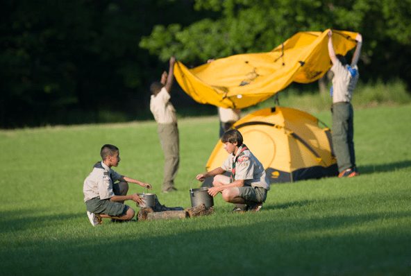 Scouts Preparing Camp